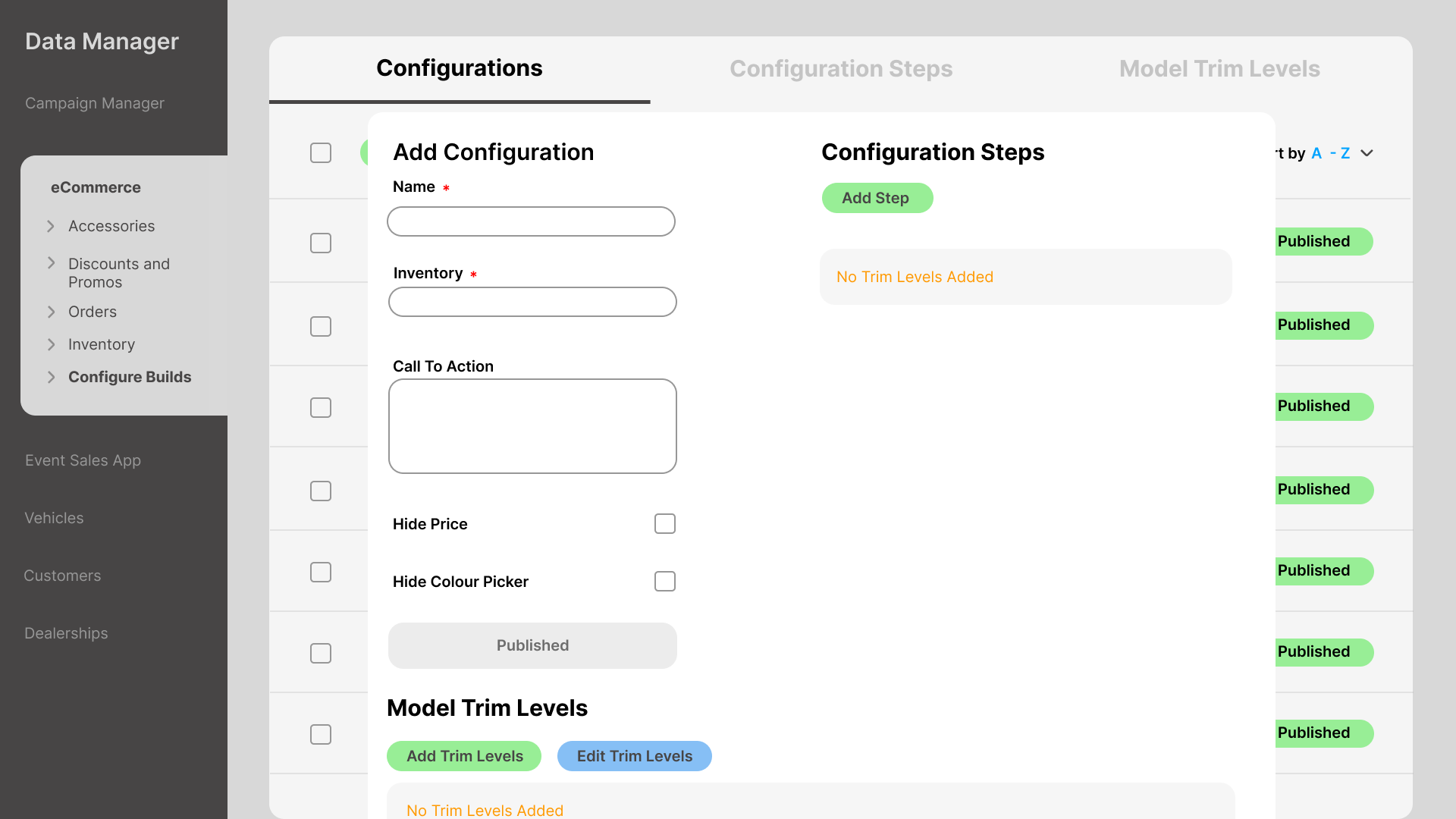 Adding configuration options